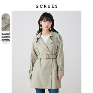 gcrues韩版外套女气质显瘦2024春装新款收腰短款风衣高级感小个子