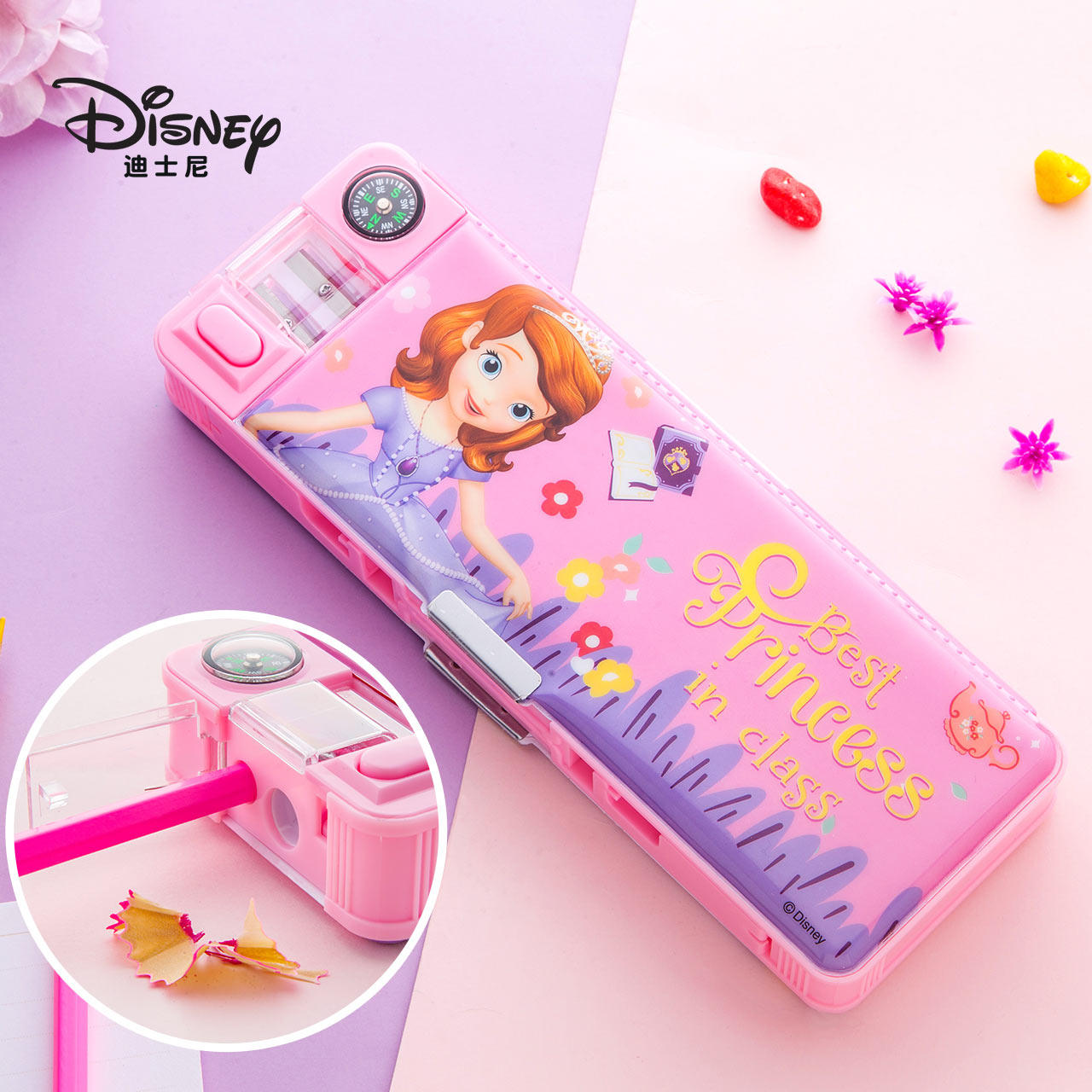 迪士尼女童小学生苏菲亚公主文具盒