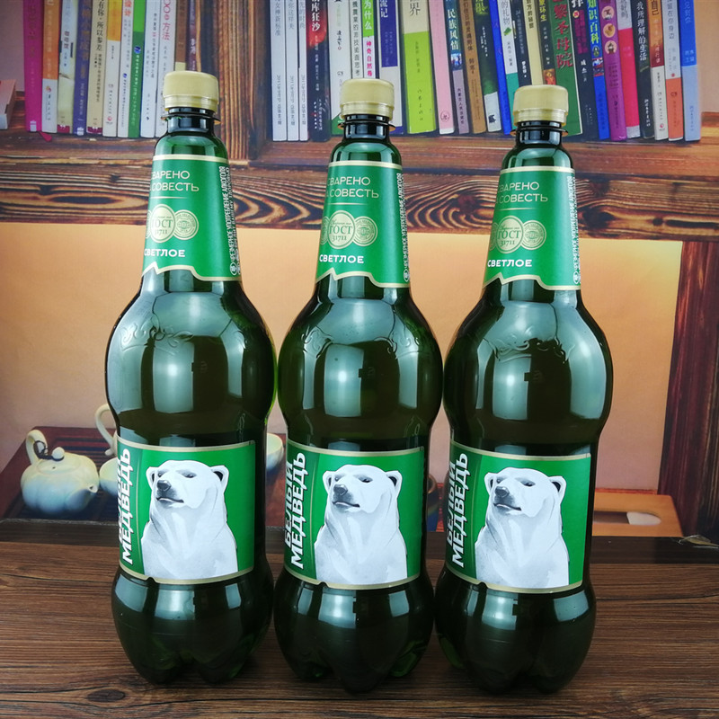 1500ml*3桶俄罗斯大白熊啤酒黄啤