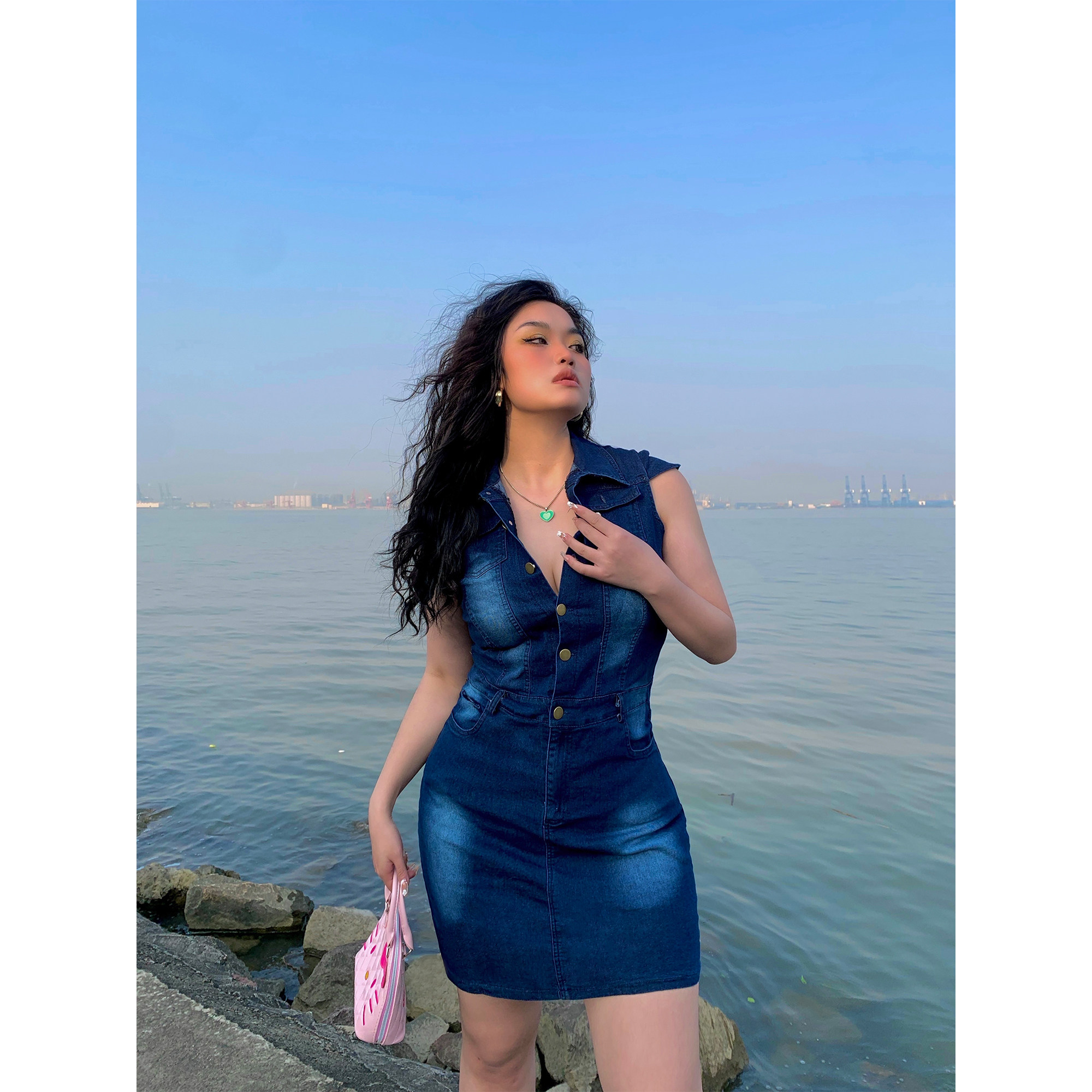 大码连衣裙a字裙修身