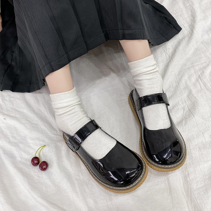 包邮 软妹可爱小皮鞋日系圆头女学生百搭娃娃鞋平底jk鞋子制服鞋大头