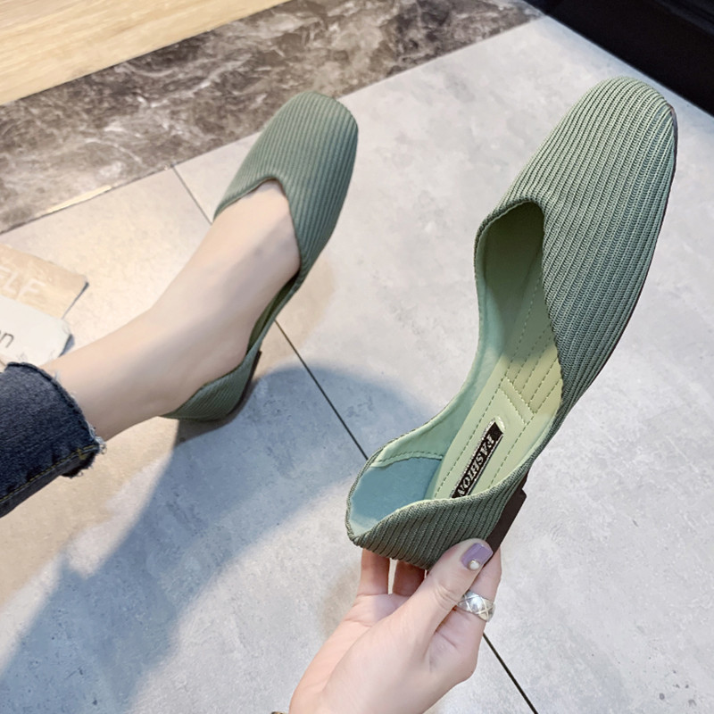 方头单鞋女平底鞋软底2021春豆豆鞋孕妇一脚蹬浅口开车鞋四季百搭在类目 女鞋, 低帮鞋中 - 来自Buy2taobao.com提供专业的淘宝代购服务