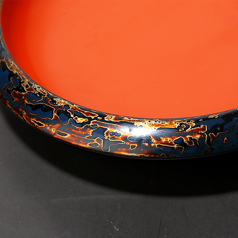 手工大漆圆盘 木胎全包精工 静迟美学出品