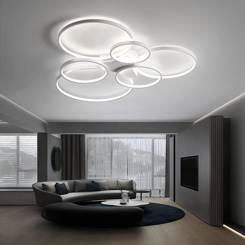 客厅灯大灯创意个性圆形家用大气大厅灯现代简约北欧极简吸顶灯