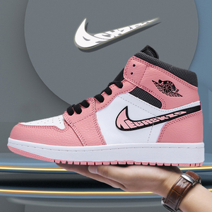 mid pink quartz aj樱花粉男鞋空军一号aj1影子灰熊猫鸳鸯高帮鞋