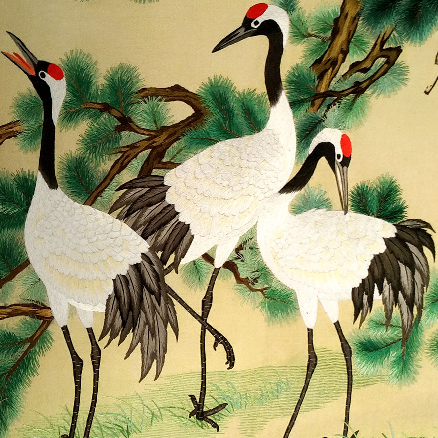 苏绣世家《松鹤》钱菊凤大师作品