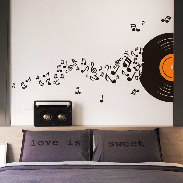 墙纸壁纸 卧室 背景墙 自粘音乐