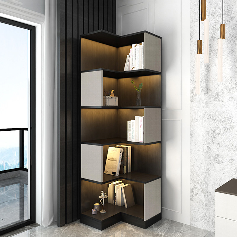 转角柜轻奢直角置物架三角柜墙客厅拐角书柜实木边角书架沙发角柜