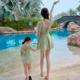 夏新款亲子泳衣母女保守连体裙式高级感儿童女童中小女孩泳装温泉