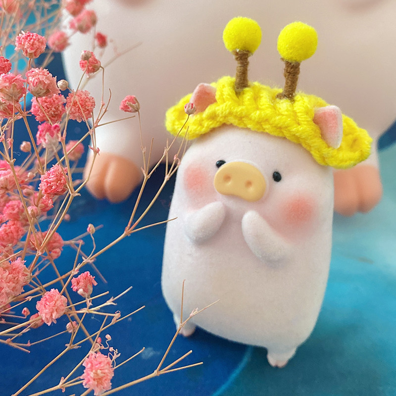 lulu猪衣服配饰兔耳朵可爱盲盒小猪头饰手作娃装饰吸猫酱正版潮玩