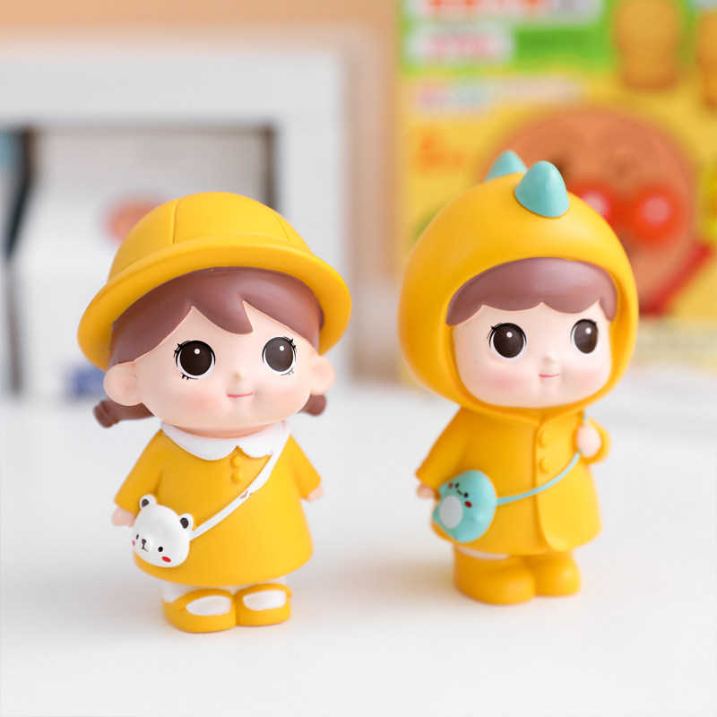 可爱卡通树脂摆件卧室桌面小玩偶治愈系少女心房间小饰品汽车摆件