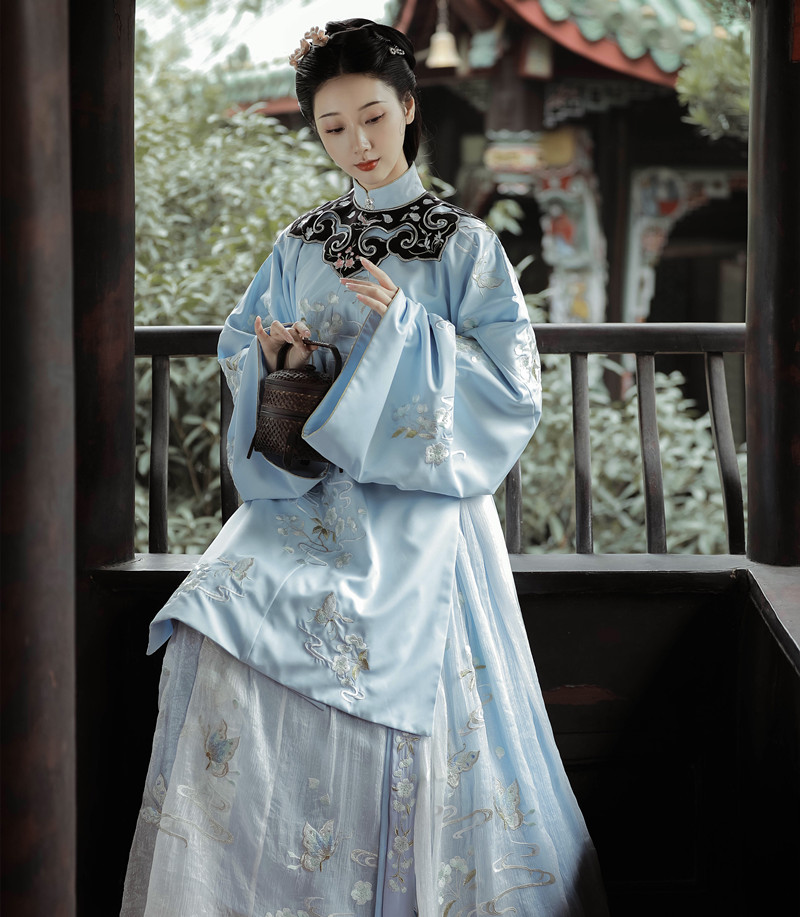 【庄生梦】立领斜襟长袄 传统明制立领袄裙 刺绣汉服袄 现货清仓