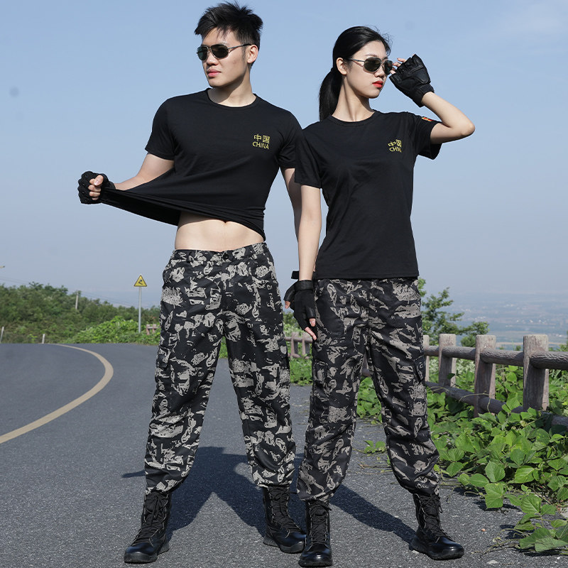 夏季薄款短袖t恤套装男简约时尚情侣休闲两件套潮流运动夏装一套