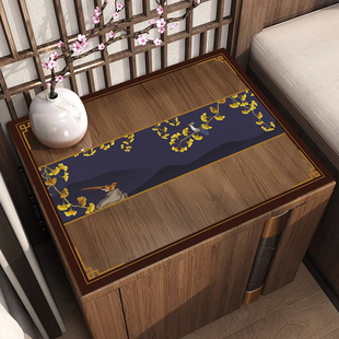 新中式软玻璃床头柜盖布PVC桌布防水免洗透明桌垫方几桌面保护垫