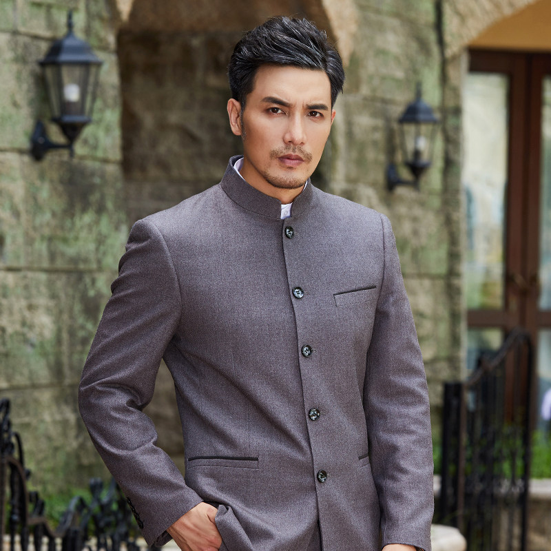 西服男装定制_简帅高端定制男装中山装立领西服套装中式商务正装伴郎