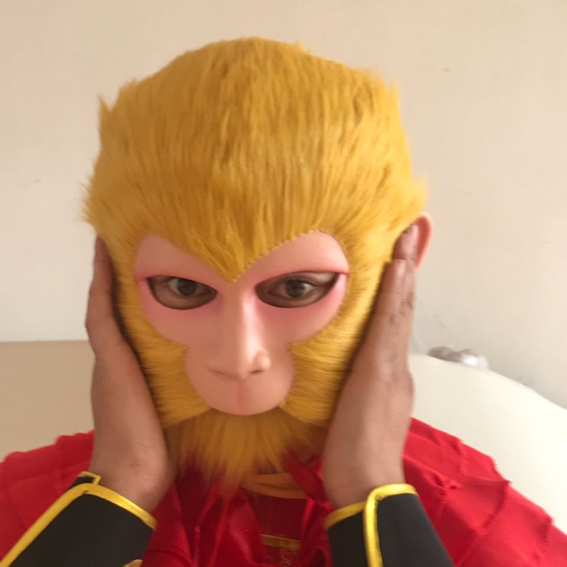 美猴王分体面具乳胶人造毛手工缝制天然乳胶道具齐天大圣孙悟空已售