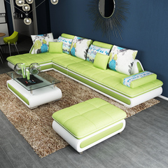 布艺沙发可拆洗现代简约大小户型沙发皮配布时尚沙发转角组合家具