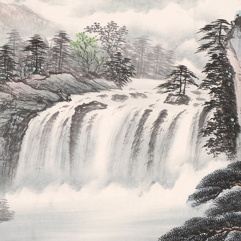 字画一元起拍卖 章建中纯手绘保真国画山水画客厅装饰画礼品收藏