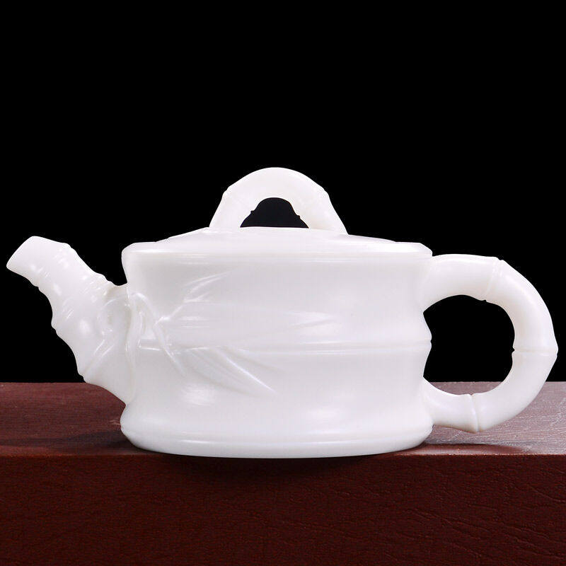 木语瓷缘中国白德化玉瓷茶壶林冬祥大师手工手签竹节壶功夫茶具陶
