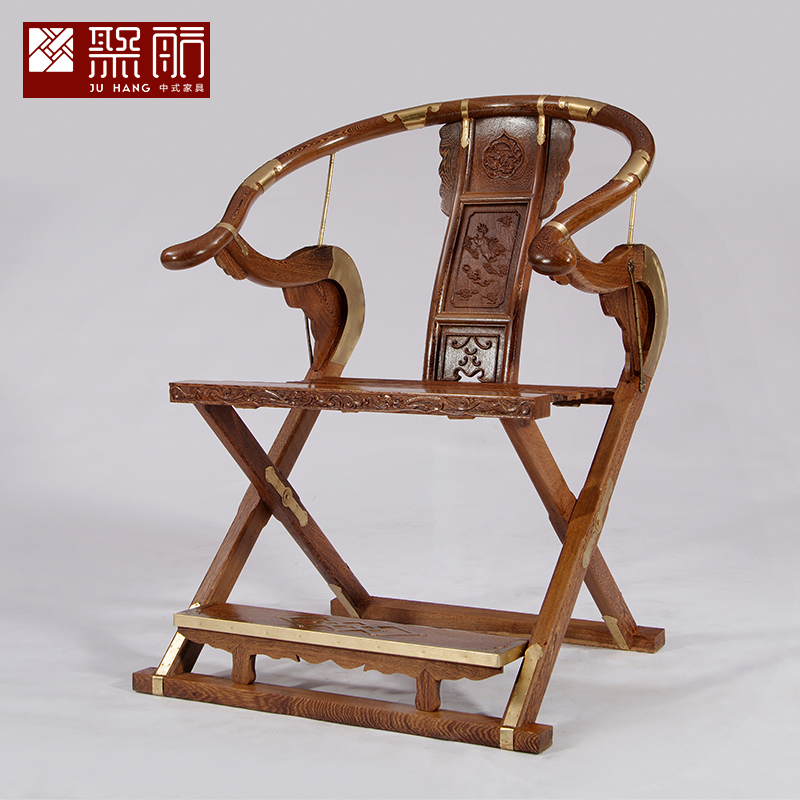 聚航红木家具全鸡翅实木麒麟交椅古典中式圈椅会客太师椅折叠椅子|ruв категории жилой мебели, места категории, Председатель класса, место - от Buy2taobao.com для оказания профессиональной услуги покупки агента Taobao
