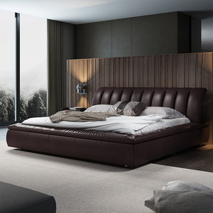 现货皮床真皮床大床双人床现代简约头层牛皮大气主卧2.2加宽婚床