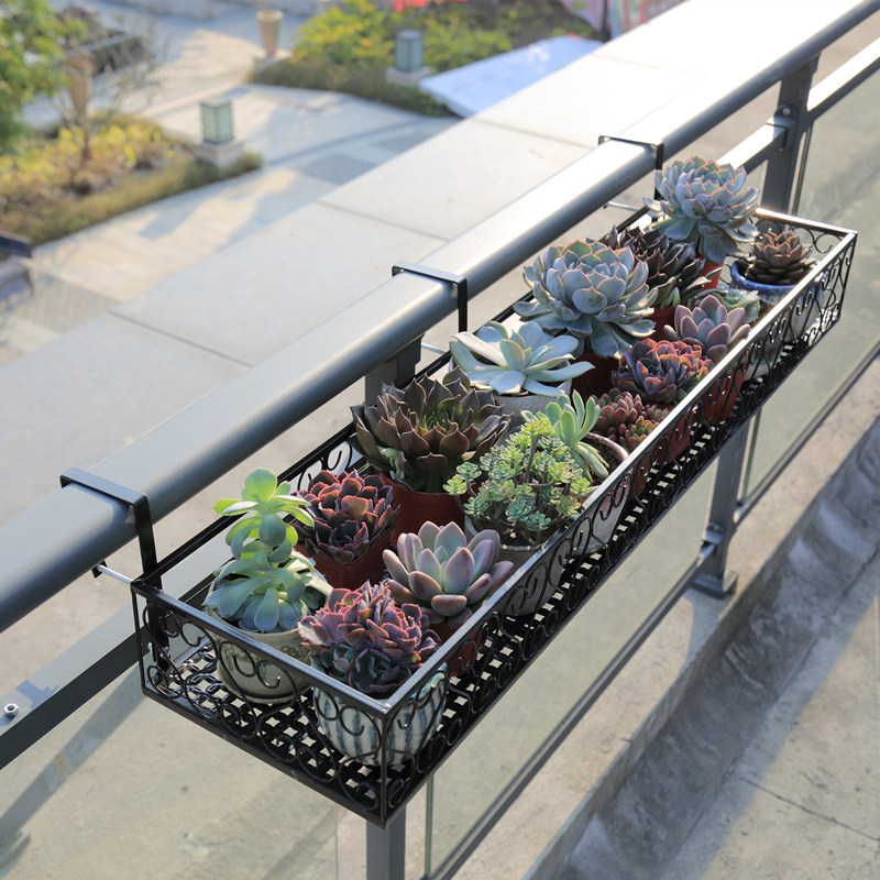 铁艺包邮阳台花架悬挂栏杆悬挂护栏挂式花盆架子户外多肉绿萝花篮
