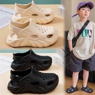 男童洞洞鞋2024夏季新款儿童防滑耐磨凉鞋透气防臭中大童包头凉拖