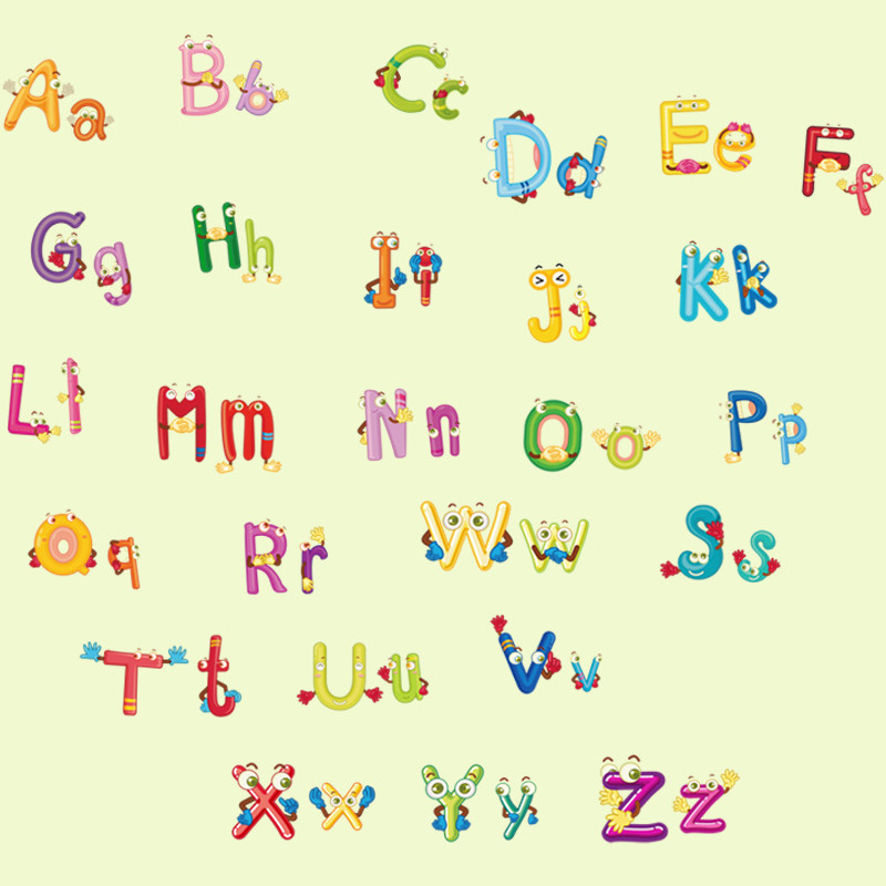 英文字母墙贴纸儿童房间墙面卧室墙上贴画幼儿园早教墙壁画装饰品
