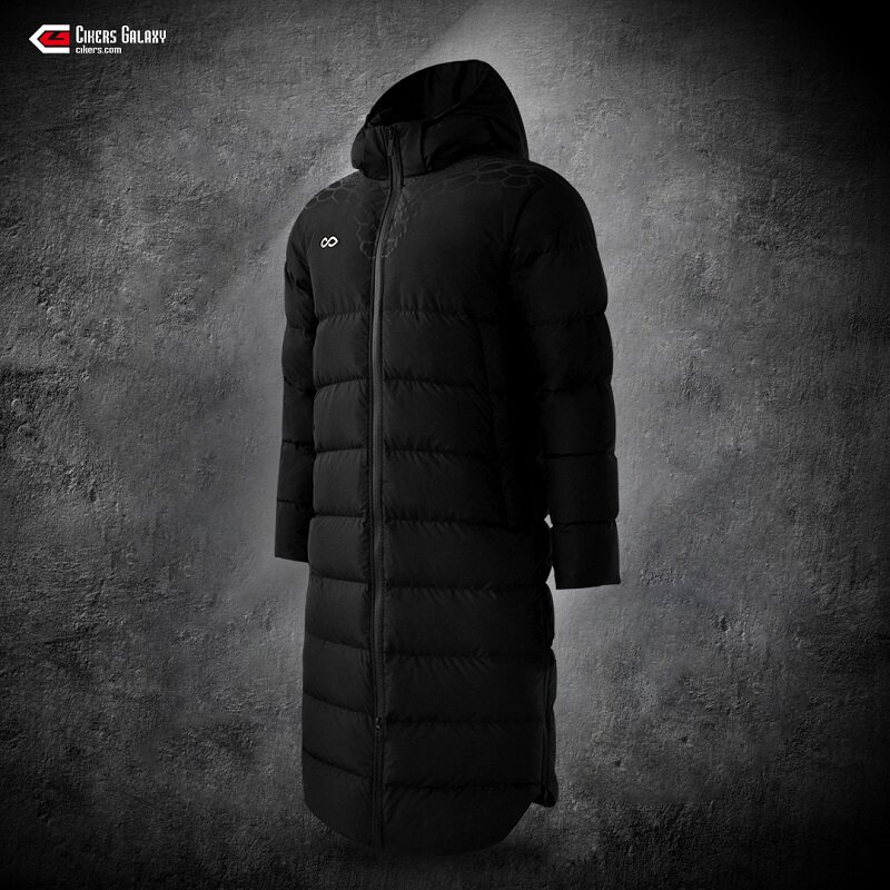 cg赛客长款羽绒服男冬季连帽过膝加厚大衣防风足球训练保暖外套