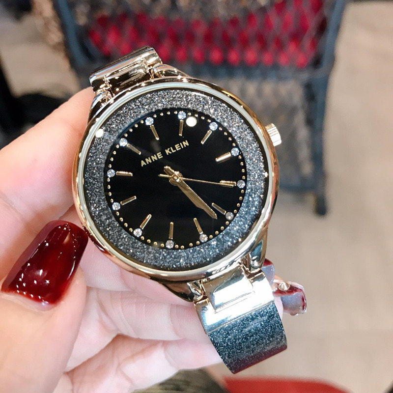 正品安妮克莱因ak手表女anneklein满天星镶钻石英女表1408bkbk