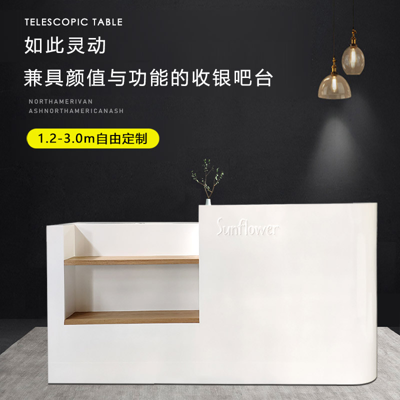 简约白色烤漆收银台店铺小型服装店吧台柜台美容院理发店前台接待|ruв категории коммерческий/офисная мебель, супермаркет мебель, касса - от Buy2taobao.com для оказания профессиональной услуги покупки агента Taobao