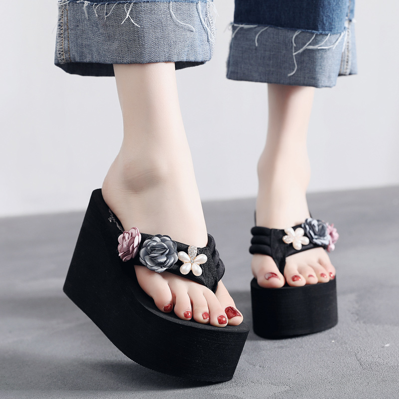 Nightclub slippers 11 centimeter Extra high heels The thickness of the bottom non-slip lovely Simplicity Korean Edition personality Flower summer flip flopsin the Women's Shoes, Slippers category - from Buy2taobao.com to provide professional Taobao agent buy service