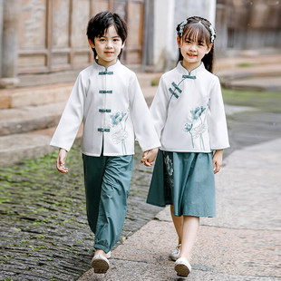 汉服春秋款幼儿园服中小学生国学服中国风古典舞大合唱朗诵演出服