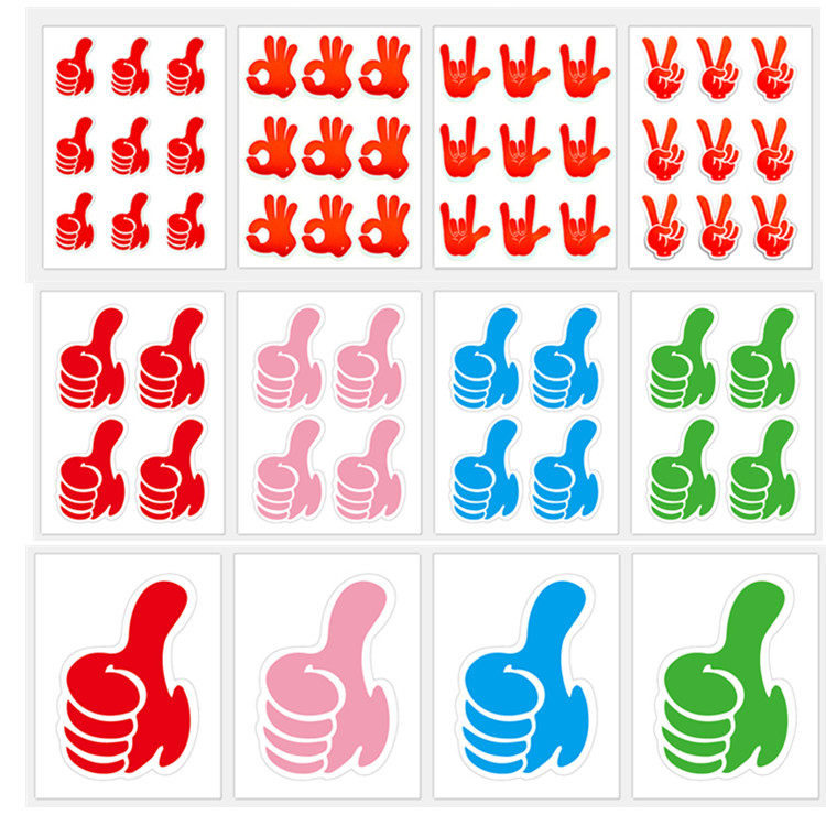 大拇指贴纸 活动加油点赞diy道具材料 我爱你手势 装饰标签