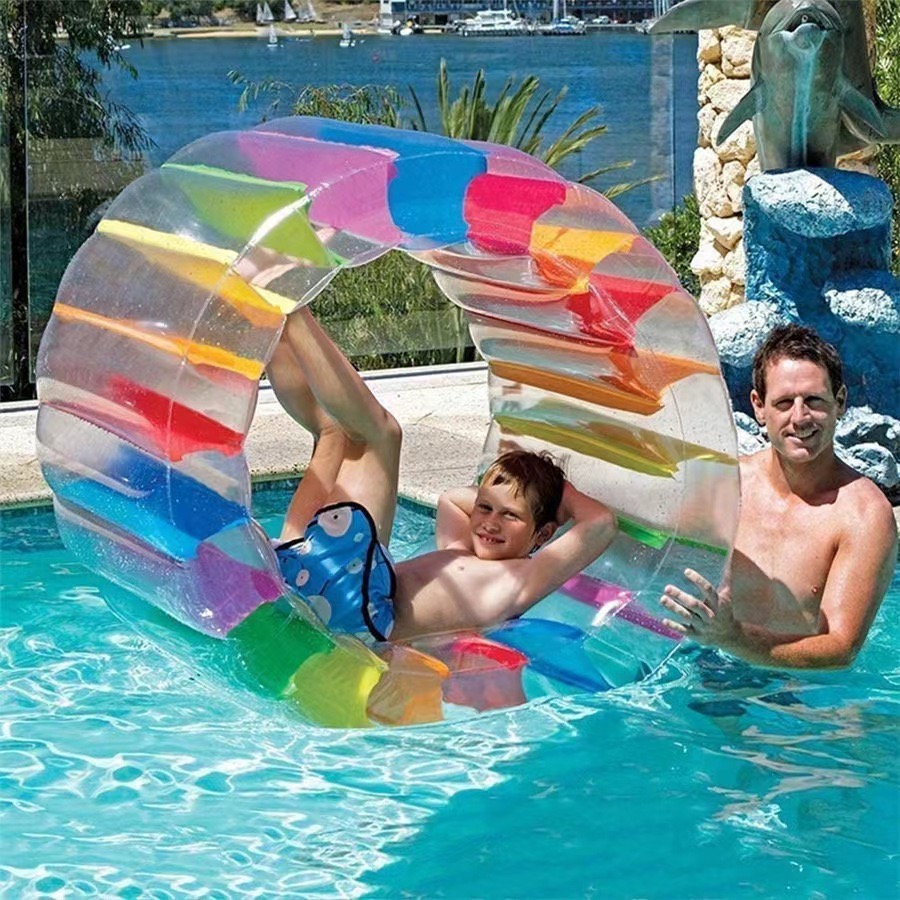 水上乐园充气滚筒游泳圈幼儿园活动儿童户外爬行泳池玩耍戏水玩具