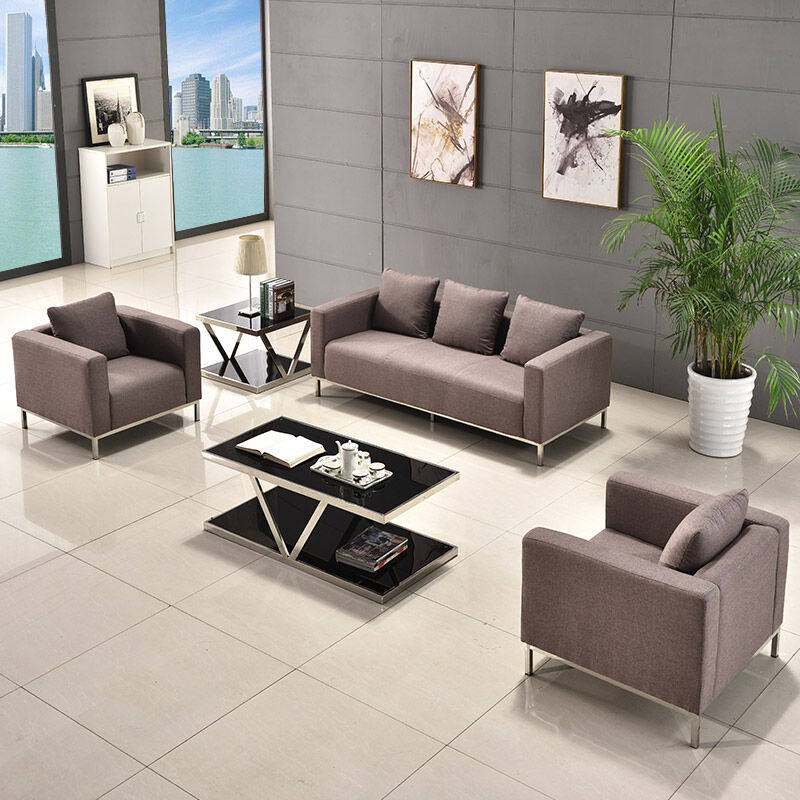 zifu梓弗办公沙发办公室沙发简约休闲商务会客沙发布艺沙发三人位