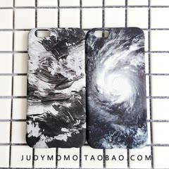 黑色海浪磨砂iphone6硬壳苹果6s手机壳6plus黑色旋风个性硬壳