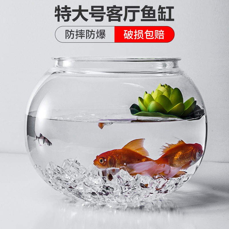 出口德国加厚玻璃鱼缸圆形大号 创意鱼缸水族箱乌龟缸