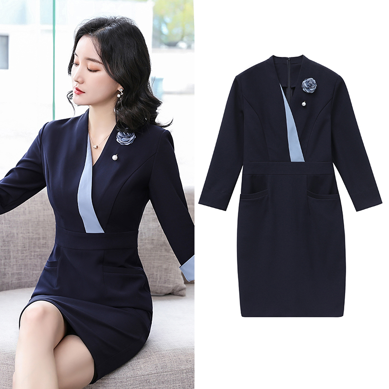 高端职业装气质女酒店正装职业连衣裙售楼部工作服ol工衣女装套装