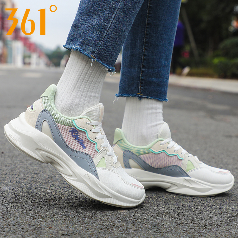 361女鞋运动鞋正品春季新款361度厚底复古休闲老爹鞋女子