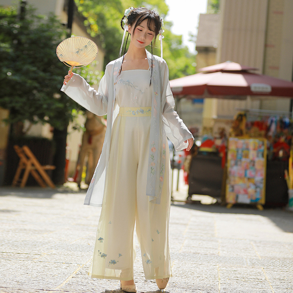 清水溪·汉初罗幕遮香裤子 汉服女装改良宋制裤刺绣复古阔腿裤