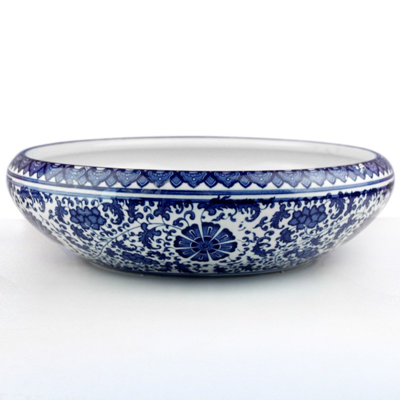 Ceramic fish tank Decoration Jingdezhen Home accessories Blue and white Turtle tank Water Lilies Basin Foyer desktop a decorationin the Home accessories , Decoration category - from Buy2taobao.com to provide professional Taobao agent buy service