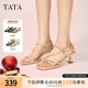 TATA他她复古高跟鞋凉鞋女鞋外穿简约绑带拖鞋2025夏新款7UJB8BT5