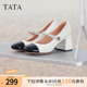 Tata他她复古玛丽珍鞋女芭比鞋高跟小皮鞋单鞋2024年新款7YA01AQ3