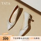 TATA他她尖头高跟鞋女细跟婚鞋新娘鞋伴娘鞋2025春季单鞋7QT08AQ5