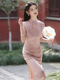 粉色旗袍新中式2024年新款素雅温婉气质日常可穿短款小个子年轻款