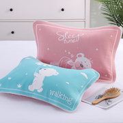 Pure cotton children's gauze thickened pillow cover high-grade soft and breathable cotton kindergarten class A non-fluorescent baby pillow cover