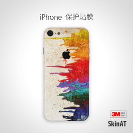 SkinAT苹果iPhone6s创意彩膜6/7/8plus背膜手机创意贴纸保护贴膜炫彩iPhone背膜个性色彩防刮蹭手机贴纸