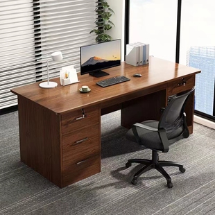 电脑桌简约现代台式办公桌椅组合家用书桌老板桌办公室桌子写字台