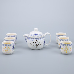 景德镇陶瓷镂空茶壶家用凉水壶茶杯过滤网泡茶壶茶具套装特价礼品